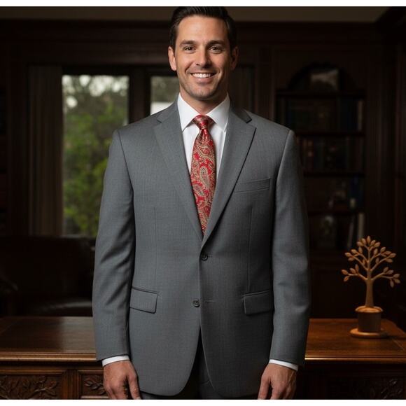 Jos A Bank Suit New 43R 37W Signature Collection 33